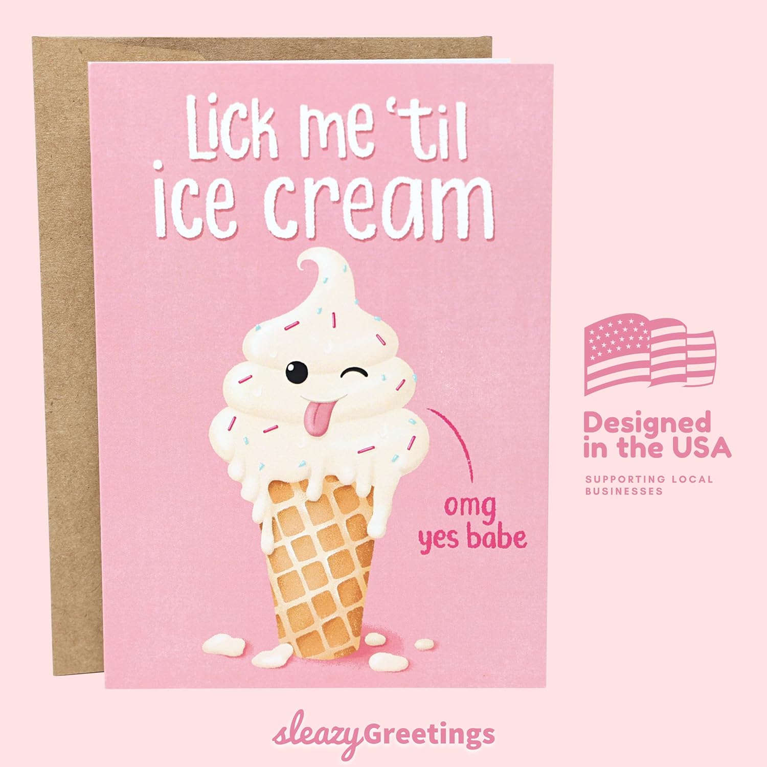 Funny Valentine'S Day Card For Wife Or Girlfriend - Funny Birthday Card For Him Or Her - Funny Anniversary Cards For Husband - Til Ice Cream Card