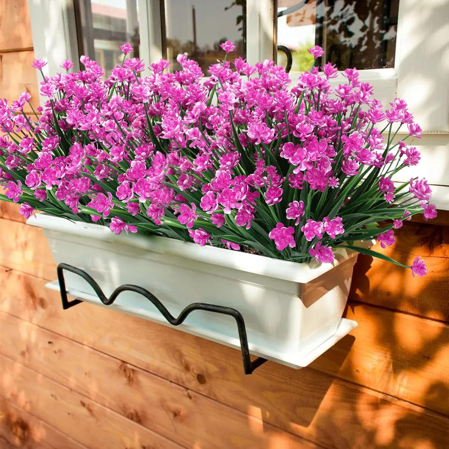 10 Bundles Daffodil Purple Red Artificial Flowers Bulk, Artificial Wildflowers For Decor, Uv Resistant Outdoor Fake Plants, Spring Plastic Faux Flowers For Garden Porch Easter Decor