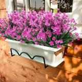 10 Bundles Daffodil Purple Red Artificial Flowers Bulk, Artificial Wildflowers For Decor, Uv Resistant Outdoor Fake Plants, Spring Plastic Faux Flowers For Garden Porch Easter Decor