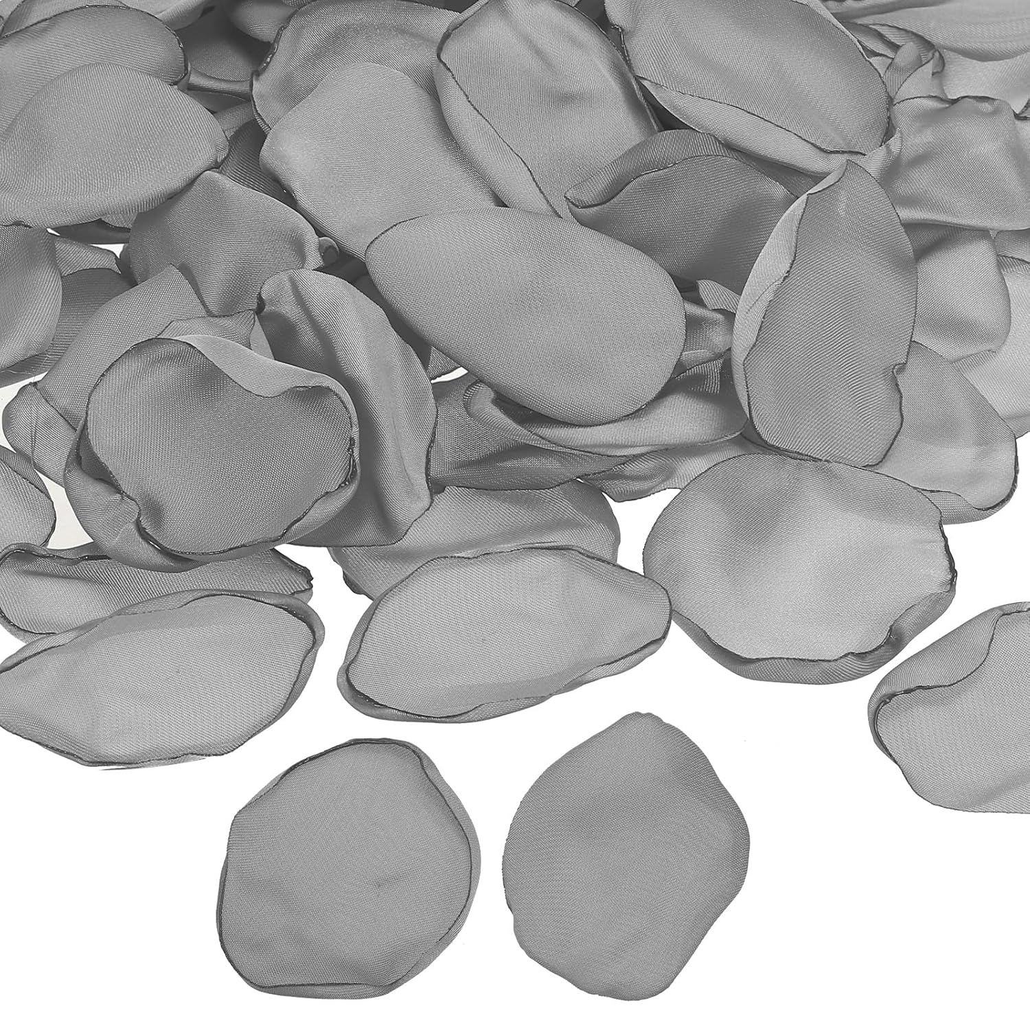 Silk Rose Petals, 300 Pcs Artificial Flower Petals For Wedding Decorations, Romantic Night, Aisle Scatter Petals, Silver Tone