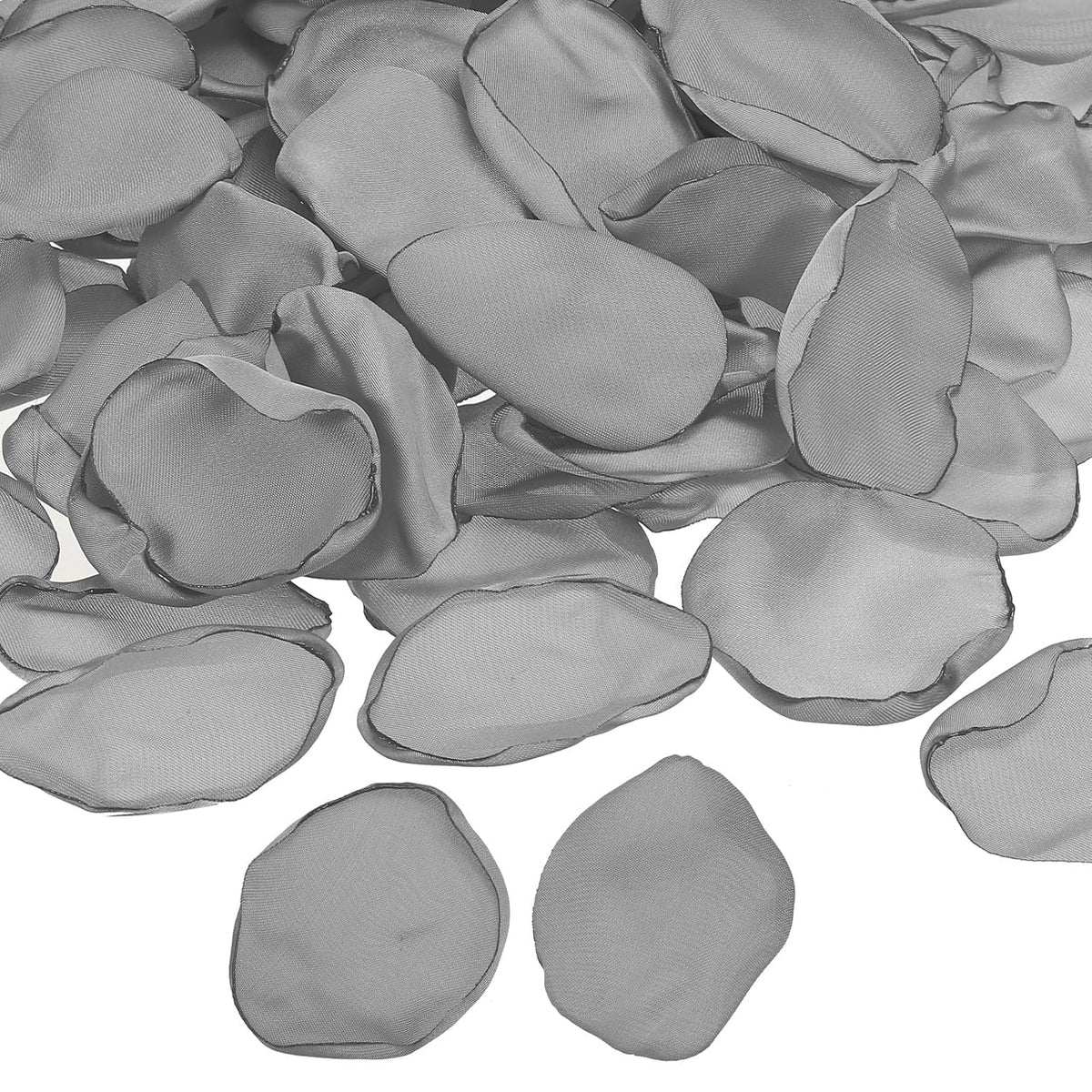 Silk Rose Petals, 300 Pcs Artificial Flower Petals For Wedding Decorations, Romantic Night, Aisle Scatter Petals, Silver Tone