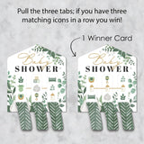 Big Dot of Happiness Boho Botanical Baby - Greenery Baby Shower Game Pickle Cards - Pull Tabs 3-in-a-Row - Set of 12