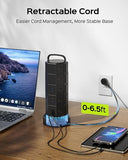 Power Strip Tower Surge Protector 20 AC 6 USB 6.5Ft Retractable Extension Cord