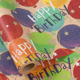 30" X 32.8' Birthday Wrapping Paper Large Kraft Paper Roll, Jumbo Roll, Colorful Balloon, Star And Happy Birthday Text Kraft Gift Wrap Perfect For Girls Kid'S Party Celebrations, 82 Sq. Ft