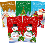 60 Pieces Christmas Scratch Off Cards Xmas Party Scratch Games Christmas Tree Santa Snowman Raffle Tickets Drawing Prizes Festive Party Games For Kids Adults Family Holiday Supplies