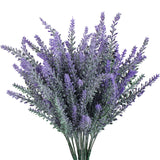 4Pcs Artificial Flowers Fake Lavender Faux Purple Flocked Plastic Flowers Plants For Home Wedding Kitchen Garden Patio Window Box Office Table Centerpieces Indoor Outdoor Décor