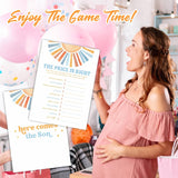 The Price Is Right Baby Shower Game Kit - Watercolor Retro Sun - 30 Double-Sided Fill In Game Cards For Baby Shower, Gender Reveal Party Favor, Activity & Supplies - B12