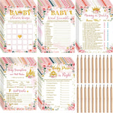 125 Pcs Princess Baby Shower Games For Girls 5 Styles Cards With 20 Pencils For Decorations Baby Shower Activities Include Number Game, Predict Who, Descriptions And Well Wishes, Price