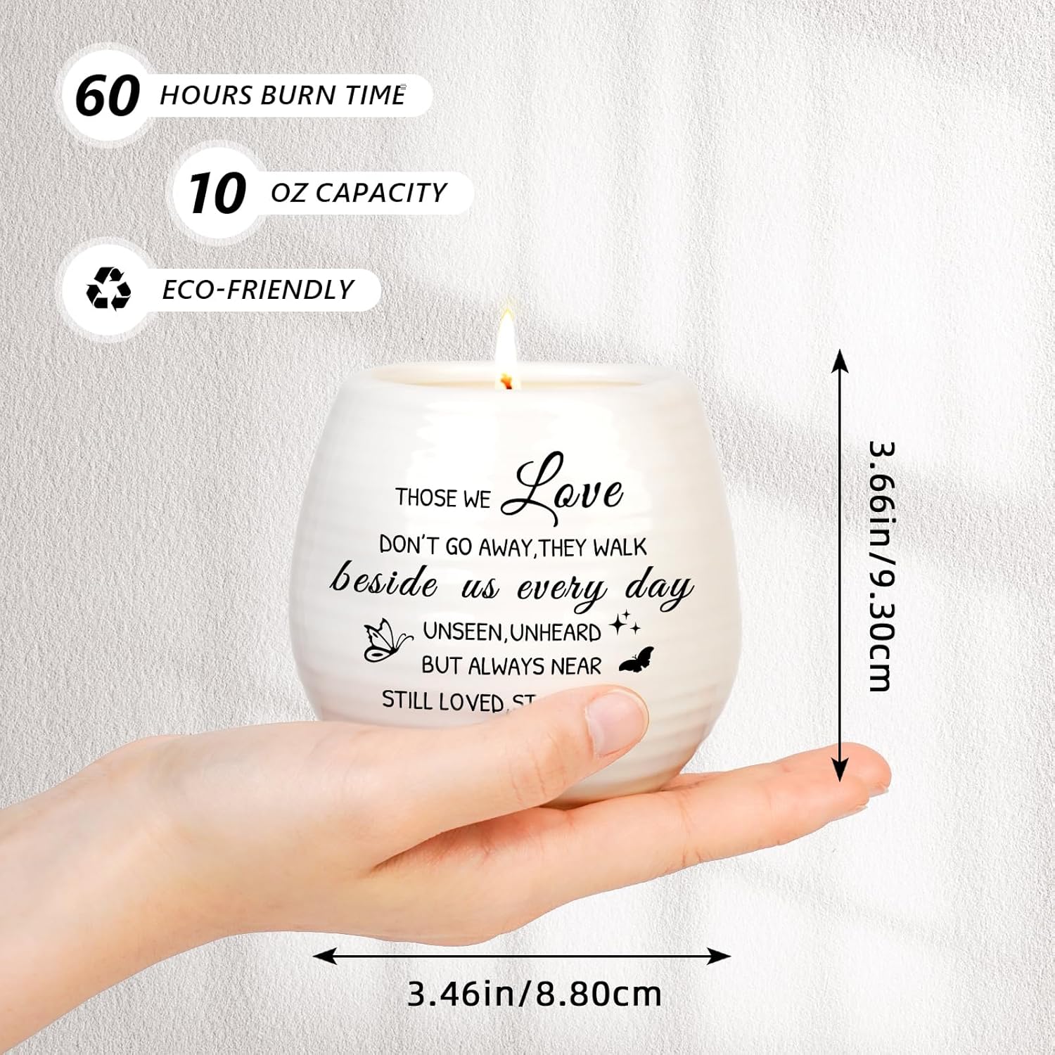 Sympathy Gifts For Loss Of Loved One, Sympathy Candle 10Oz Celebration Of Life Decorations, Memorial Gifts For Loss Of Mom Dad,Bereavement Gift Condolences Gift, Remembrance Candle In Handmade Jar