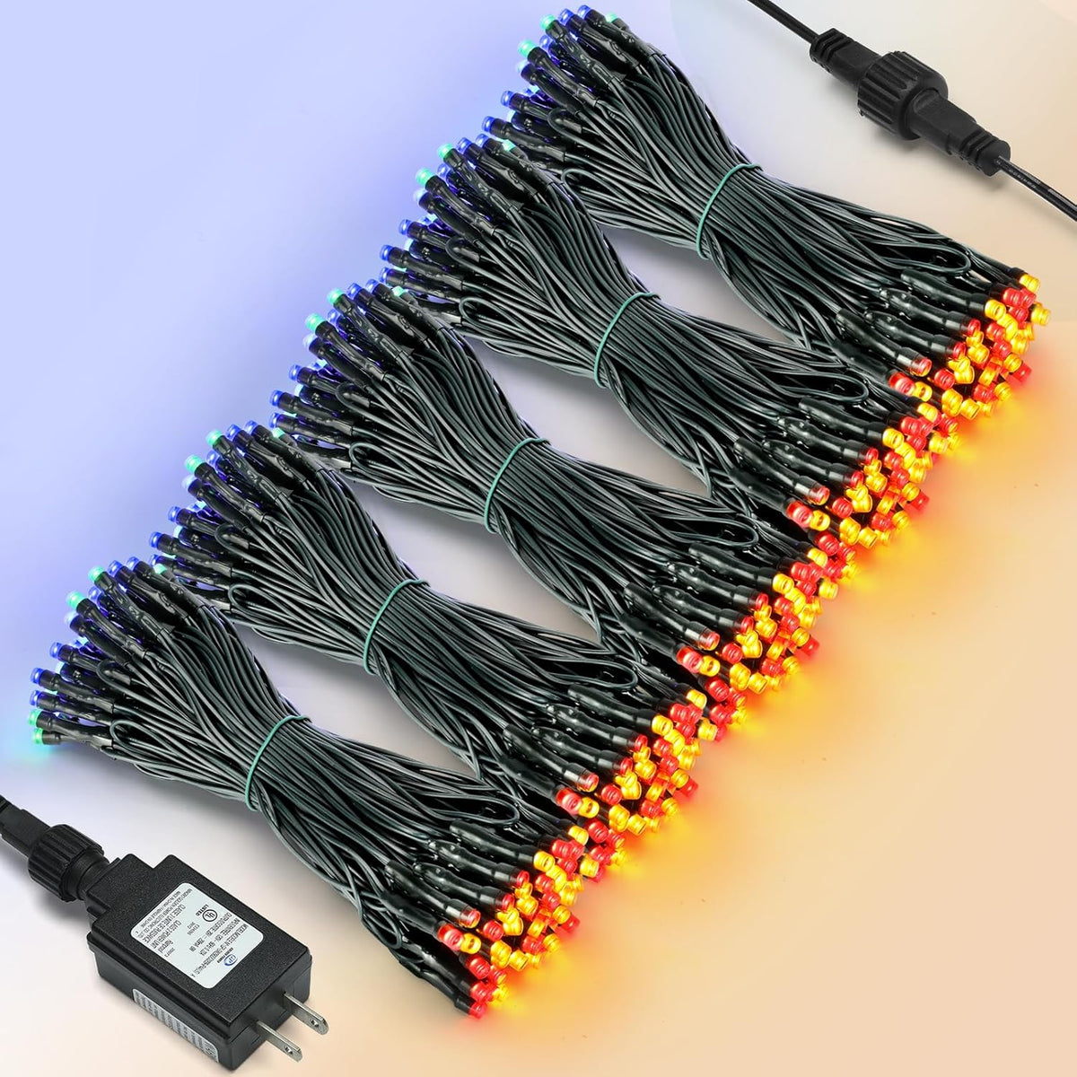 300 Led Multicolor Christmas Lights, 120Ft Twinkle Chrstmas Tree Lights With Remote, 8 Modes Multicolor Outdoor Waterprf