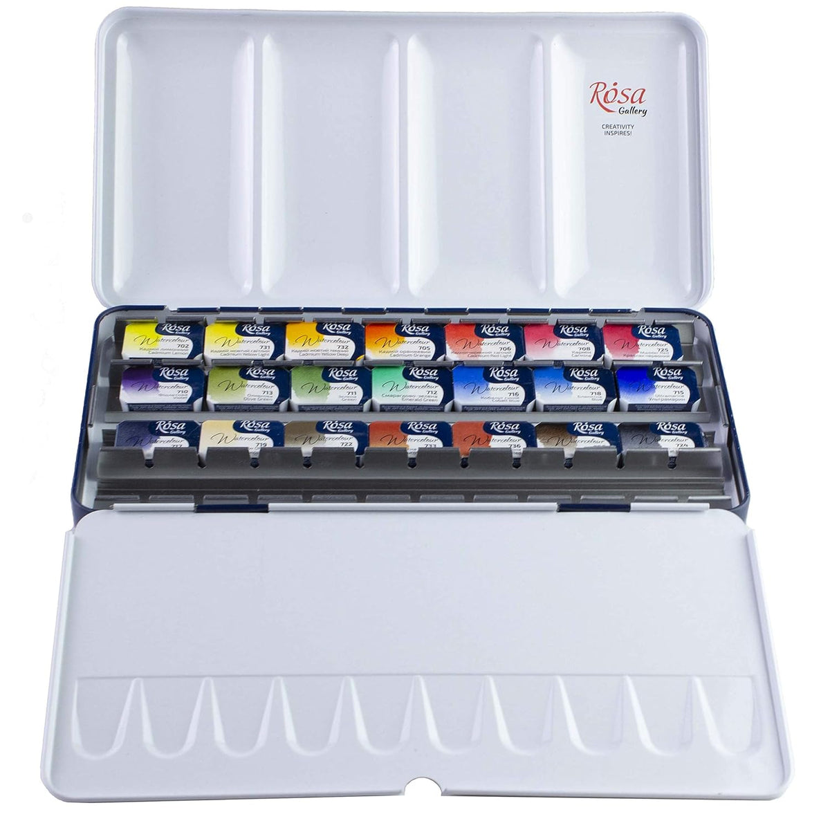Professional Watercolor Paint Set, Made In Ukraine, 21 Water Colors Of 2.5 Ml, High Lightfastness Paints Kit For Artists, Adult, Lightweight And Portable Metal Case