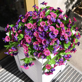 Artificial Flowers Outdoor Spring Decor Faux Silk Morning Glory Fake Hanging Flowers 2Pcs, Uv Resistant Look Real For Home Porch Lawn Garden