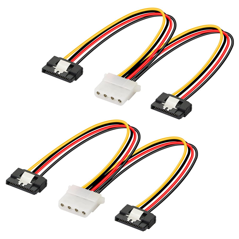 8In Lp4 To Dual Latching Sata Power Y Cable Splitter, 4-Pin Ide Female To 15Pi