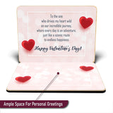 Happy Valentines Day Card For Husband Or Boyfriend - Made From Real Bamboo, 5" X 7" - 1 Pack (Envelope Included), Laser Cut, Pickup Truck Themed Valentines Card Husband Will Adore