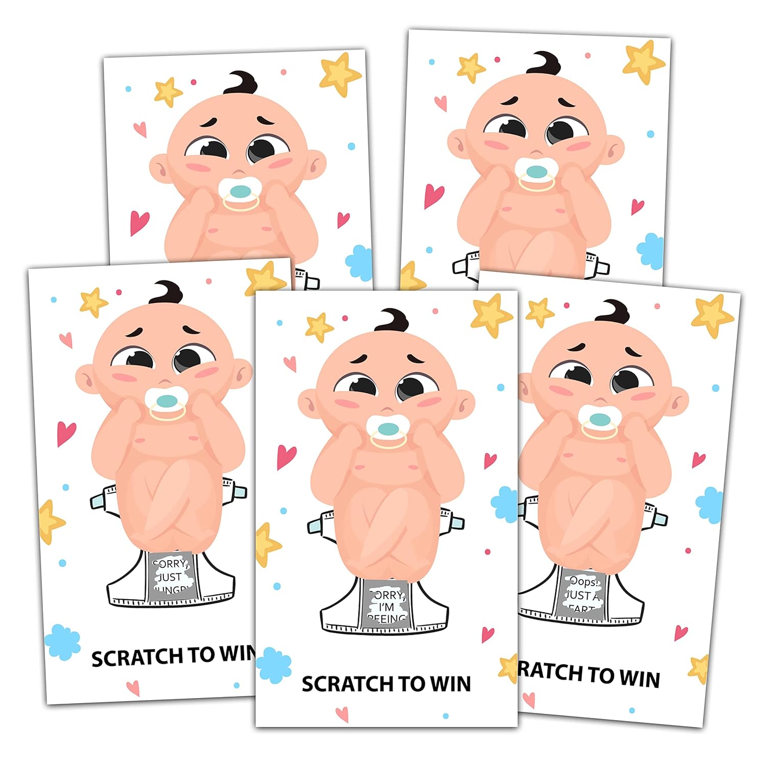 Baby Shower Scratch Off Game Cards, Cute Lottery Tickets, Door Prizes For Boy Girl, Neutral Gender Reveal Party Games Ideas, Baby Shower Activities & Decorations (40 Pack)-01