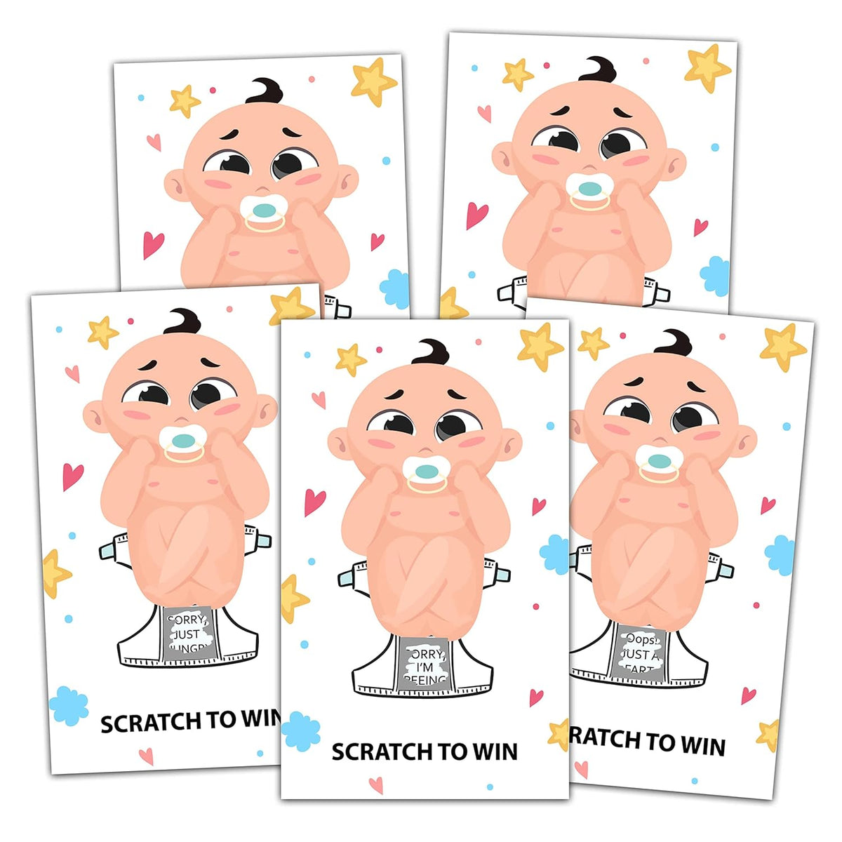 Baby Shower Scratch Off Game Cards, Cute Lottery Tickets, Door Prizes For Boy Girl, Neutral Gender Reveal Party Games Ideas, Baby Shower Activities & Decorations (40 Pack)-01