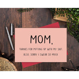 Decolove Sorry I Swear So Much Funny Mother'S Day Card, Mothers Day Card For Mom, Card For Mom