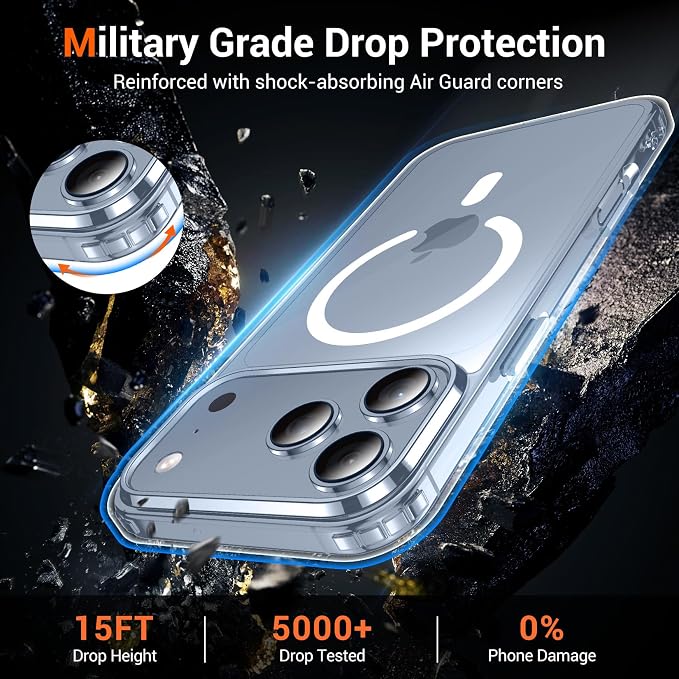 Clear Case for iPhone 18 Pro and iPhone 17 Pro Transparent Protective Cover