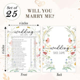 Wildflowers Bridal Shower Games, Floral Wedding Shoe Game, 25 Elegant Wedding Activity For Bachelorette Engagement Party Supplies Favors - C01