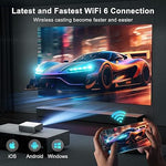 1080P Projector, 600 ANSI, WiFi 6, Bluetooth 5.2, 4K Support, Auto Focus