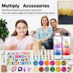 Letter Molds Backward Alphabet Mold Starter Kit 206 Pcs Silicone Number Molds Epoxy Resin Mold With Accessories For Resin Beginner Jewelry Keychain Craft Making Casting Large Set