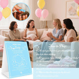 Don'T Say Baby Game, Gender Neutral Baby Shower Games Supplies For Boys Girls, No Prep Needed Party Games For Parents-To-Be, 50 Mini Clothespins & Rule Sign Card, Blue