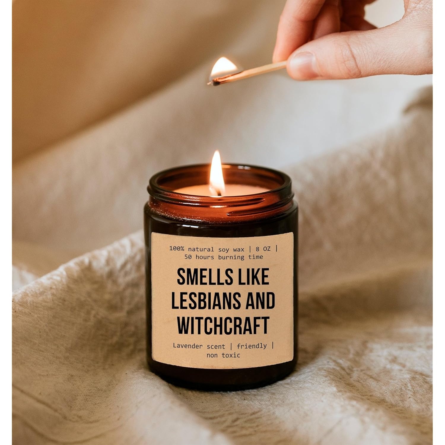 Smells Like Lesbians And Witchcraft Candle - Lesbian Candle Gift For Lesbian - Funny Lesbian Gift For Girlfriend Lesbian Anniversary Lesbian Birthday