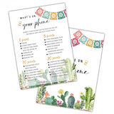 Bridal Shower Games, Fiesta Mexican Bridal Shower Decorations, What'S On Your Phone Cards For Bachelorette Party, Wedding Engagement Party, Set Of 30 Game Cards (A17)