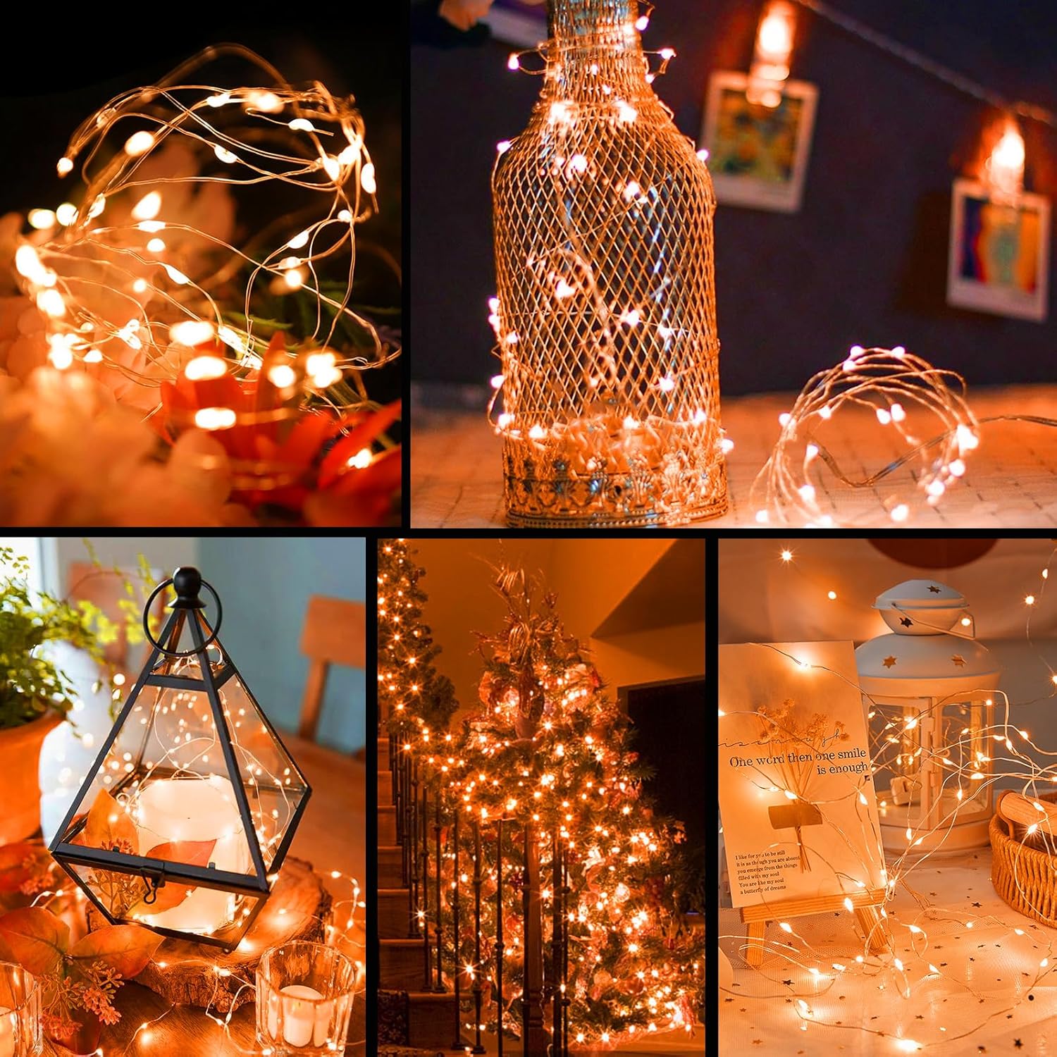Fairy Lights Battery Operated, 8 Pack Orange Twinkle String Lights 20 Led 7Ft Waterproof For Bedroom Decor, Halloween, C
