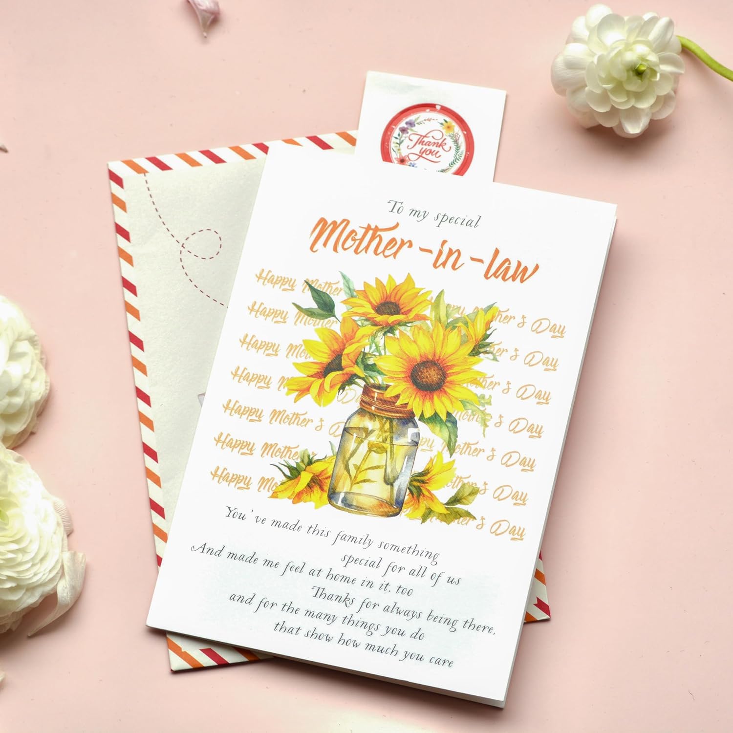 Happy Mothers Day Card Mother In Law, Mothers Day Card For Mother In Law With Envelope And Seal, Mothers Day Card For Boyfriends Mom