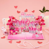 Happy Valentines Day Cats Pop Up Card, Hearts, Presents, Valentine'S Day, Love 3D Popup Greeting Cards, Lovely Gifts For Wife, Husband, Lovers, Kids, 5X7 - Includes Envelope And Message Note