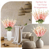 20 Pcs Delphinium Artificial Flowers - 33.5'' Long Stem Faux Flower Bulk - Fake Silk Delphinium Look Real Larkspur Flower For Valentine Tall Vase Wedding Home Table Decor(Pink)