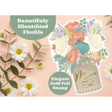 Happy Mothers Day Card From Daughter, Husband, Grandmother, Son, 5 X 7 Inches, Floral Bouquet