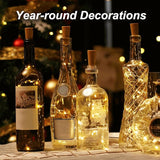 10 Pack Bottle Lights with Cork 12 LED Fairy String Lights Battery Operated Waterproof Warm White LED Cork Lights for Jar Decoration Wedding Party Christmas Bar Decor