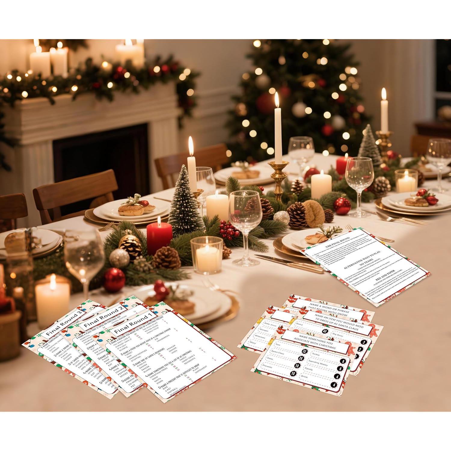 Christmas Friendly Feud Quiz, Christmas Party Games, Family Feud Game For Adults, Family Reunion Games, Ideas For Office, Class (12 Pcs Question Cards, 3 Pcs Final Round Cards), Zc02