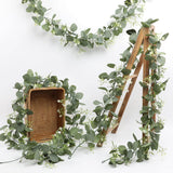 Gypsophila Artificial Eucalyptus Garland 2 Pack, 5.8Ft Faux Baby Breath Flowers Vine, Real Touch Hanging Flower Decor For Wedding Arch Party (White)