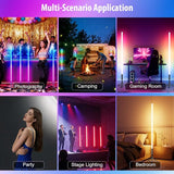 4 Pack RGB DJ Tube Lights 4FT LED Video Stick Lights with Stands for Parties Weddings Stage