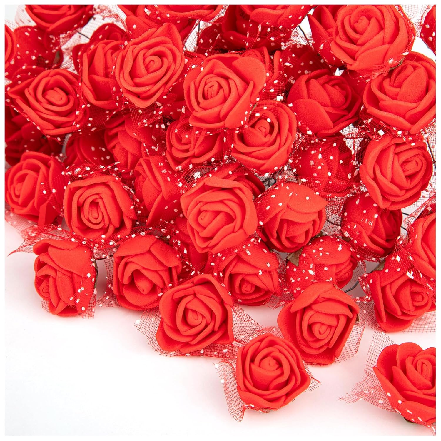 576Pcs Mini Valentine'S Day Fake Rose Flower Heads, Small Artificial Roses For Diy Wedding, Flowers Accessories For Hair Clips Headbands Dress