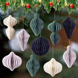 24 Pcs Christmas Paper Honeycomb Ornaments 3D Christmas Party Decorations Hanging Ornaments For Xmas Tree Hanging Centerpieces Paper Ball For Garland Xmas New Year Party Holiday Decor Home