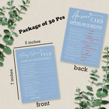 Baby Shower Feud Game Kit - Minimalism Blue - 30 Fill In Game Cards & 1 Answer Card For Baby Shower, Gender Reveal Party Favor, Decorations & Supplies - C06