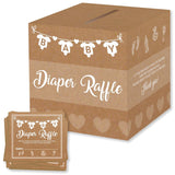 Baby Shower Games For Girl Or Boy, 50 Diaper Raffle Tickets, Diaper Raffle Ticket Cards Box, Baby Shower Decorations, Raffle Prizes, Ideas