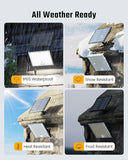 2 Pack Solar Flood Lights 113 LED 7000K Motion Sensor Dusk to Dawn Security Lights