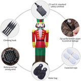 7 Ft Christmas Inflatable Nutcracker Soldier Blow Up With Build-In Led Lights, Cute Xmas Gift Box For Indoor, Outdoor, P