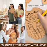 Baby Prediction And Advice Cards - Well Wishes Cards For Baby Shower Decorations Gender Neutral, Hilarious Babies Shower Games Activities