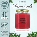 Christmas Hearth Scented Blended Soy Candle | Spice, Wood & Fireplace Aroma | Hand Poured In Usa By