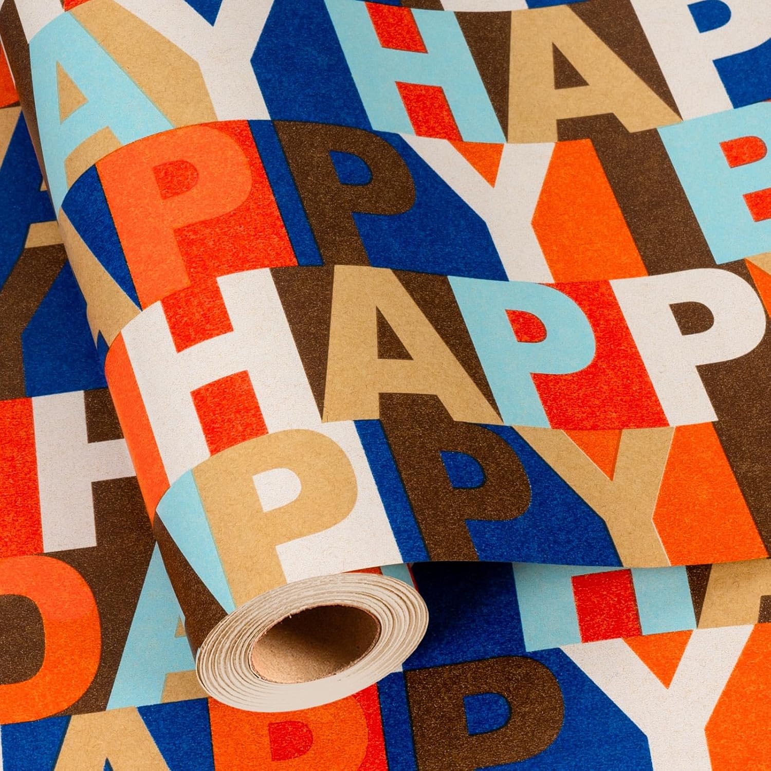 Happy Birthday Wrapping Paper Roll, Colorful Kraft Birthday Gift Wrap For Men Boys Girls Women 17 In X 16.5 Ft