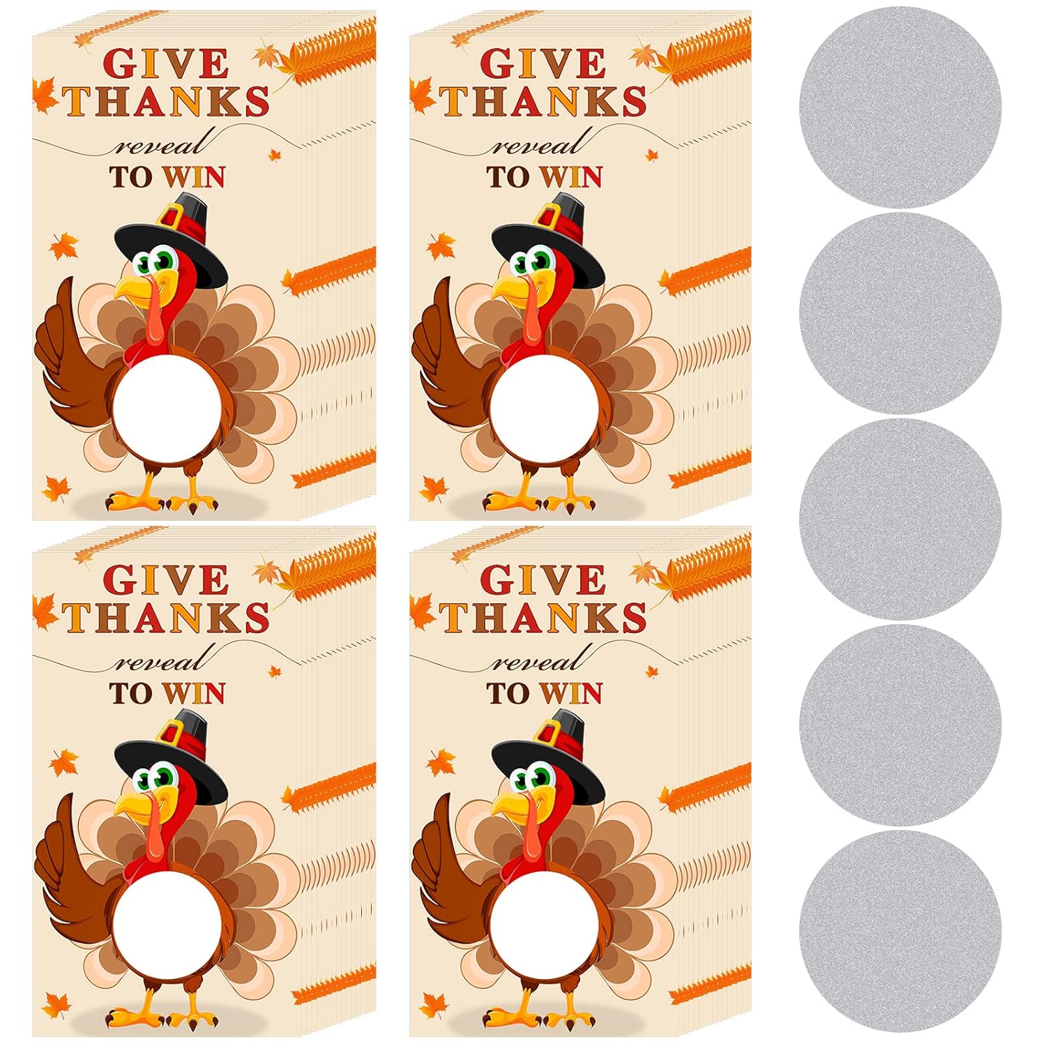 50 Pcs Thanksgiving Party Games Turkey Scratch Off Cards With Matching Scratch Stickers Fall Diy Scratch Tickets For Family Adults Fun Dinner Activities