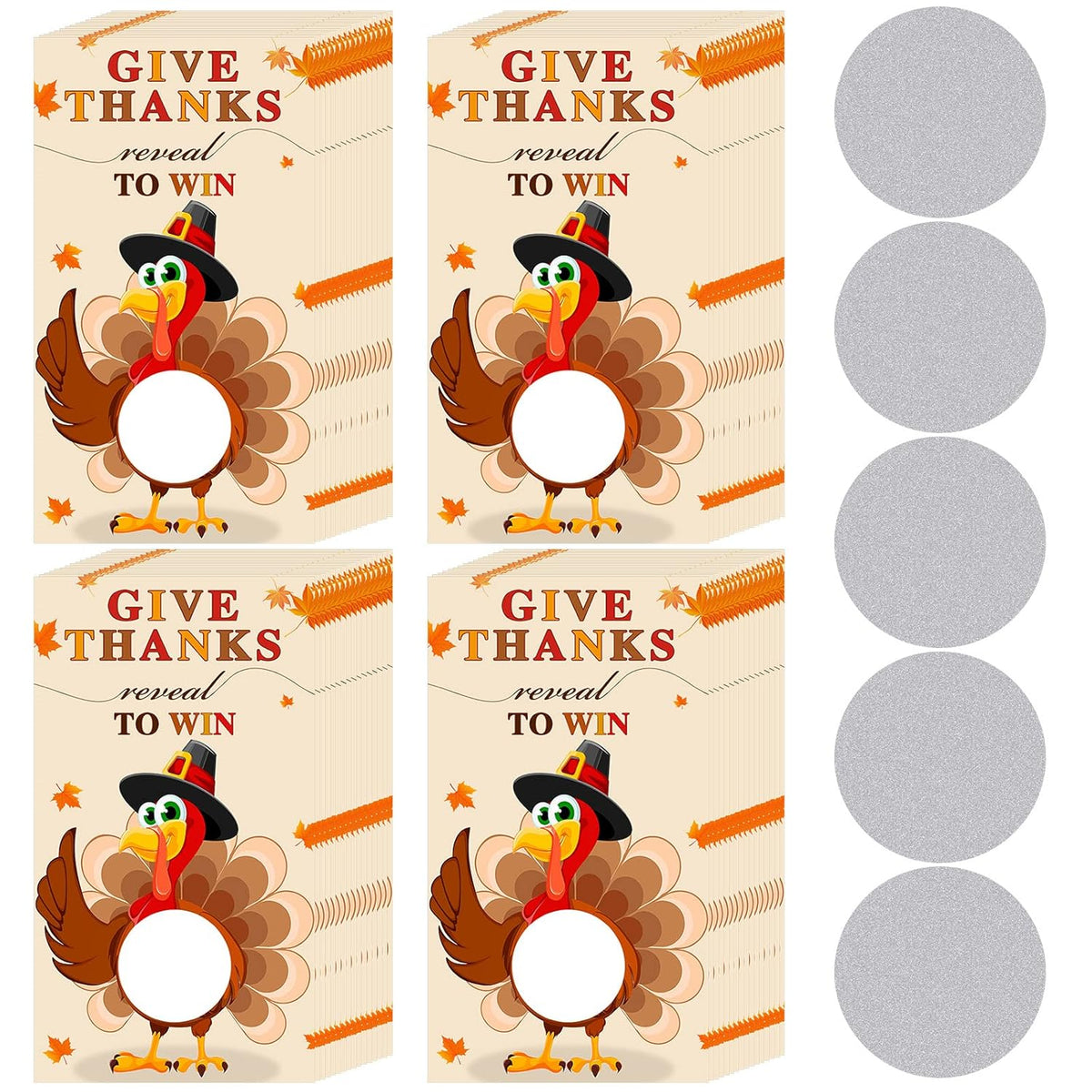 50 Pcs Thanksgiving Party Games Turkey Scratch Off Cards With Matching Scratch Stickers Fall Diy Scratch Tickets For Family Adults Fun Dinner Activities