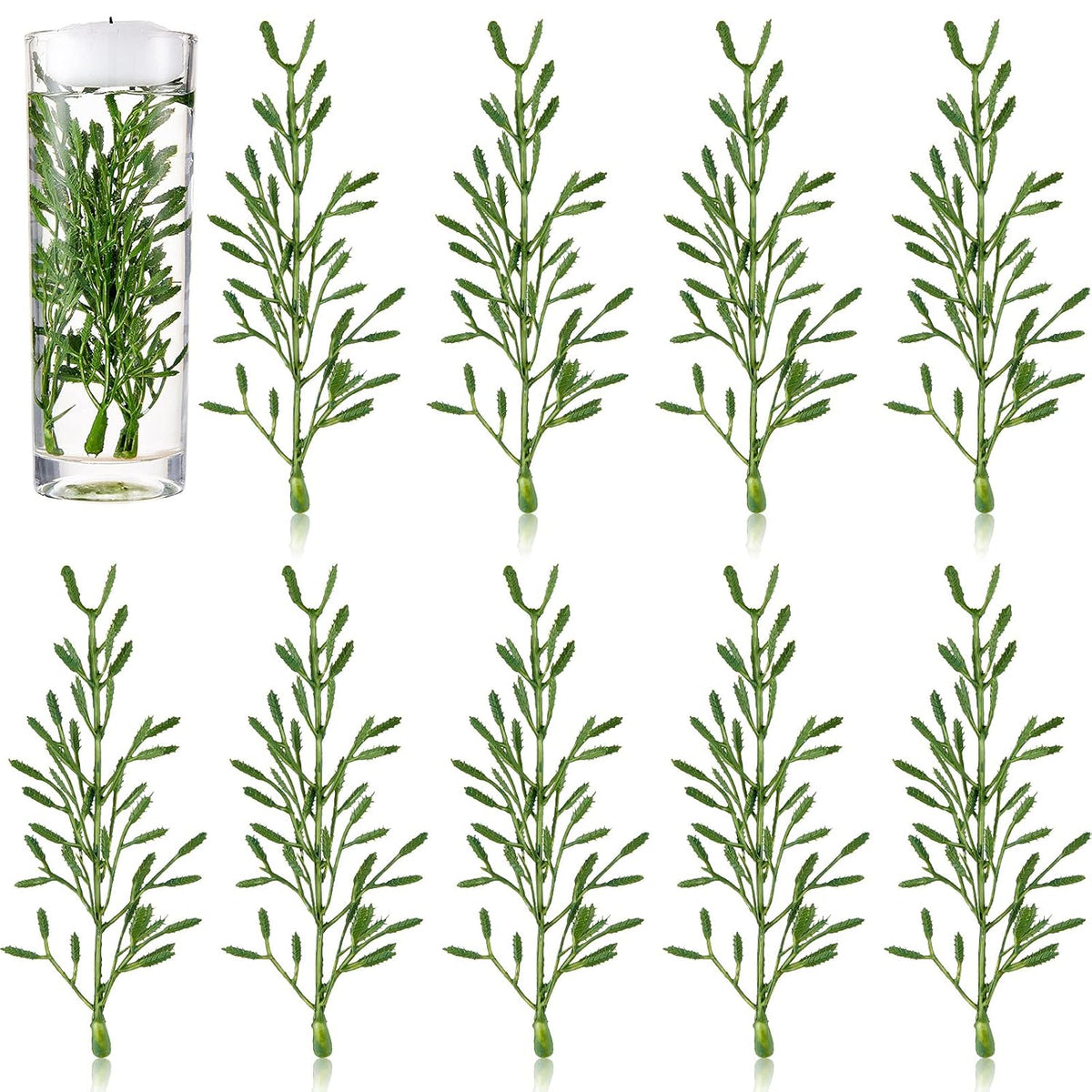 30 Pcs Faux Flowers For Floating Candles Floating Flowers Vase Fillers For Centerpieces Mini Flower Filler Filling In Cylinder For Wedding Centerpiece Party Decor (Green)