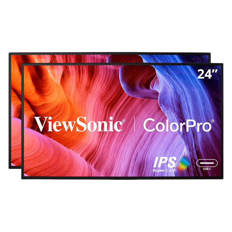 ViewSonic VP2468A_H2 24-Inch Premium Dual Pack Head-Only IPS 1080p Monitor wit